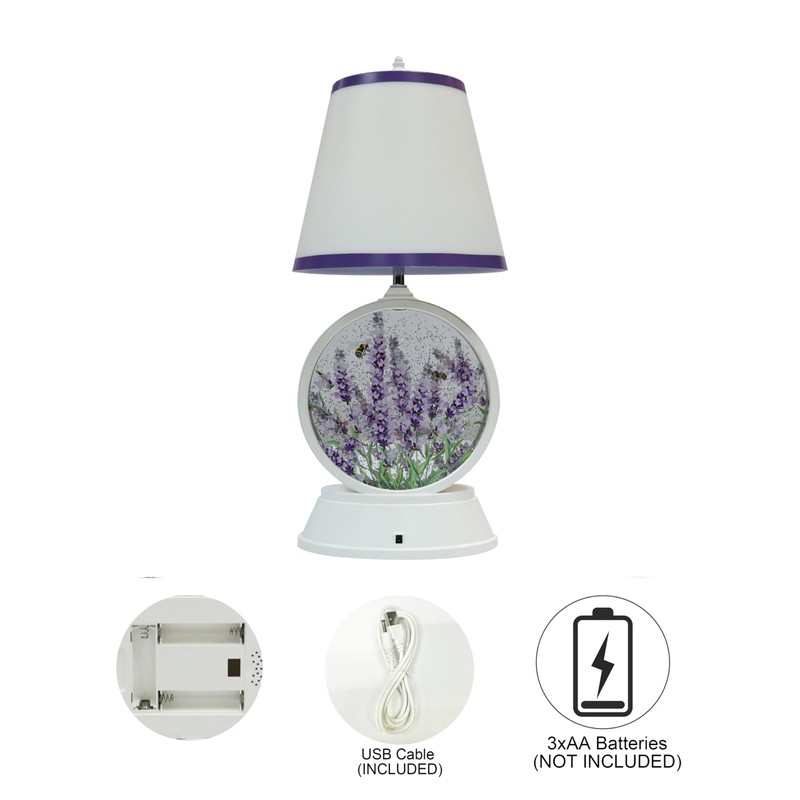 MOMENTS IN TIME LED Lamp Shaped Glitter Spinning Water Globe