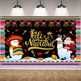 Feliz Navidad Decorations Feliz Navidad Backdrop for Photography Mexican Christmas Banner Christmas Decorations and Supplies for Home Party-71×43’’