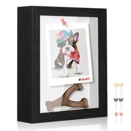 MUXIUNT 5x7 Shadow Box Picture Frame Display Case with Soft Linen Back-Thickened Panel,Small Mini Black Deep Shadow Box Frame 5x7 for Insect Medal Display Pet Photo Memorial Flower Craft