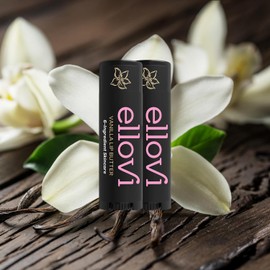 Ellovi Natural Lip Butter Lip Balm - Vanilla - Pure Enough to Eat - Made With Just 6 Vegan Ingredients - 100% Natural & Organic Moisturizing Lip Care for All Day Hydration (2-Pack)