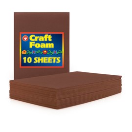 Hygloss Sheets Colorful Foam for DIY Arts & Craft, Brown, 10 Piece