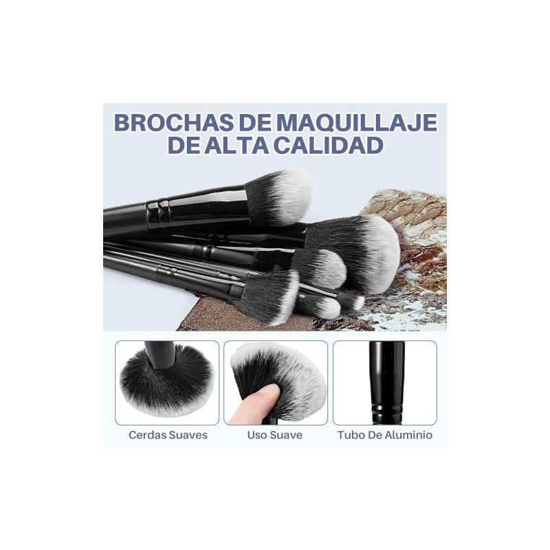 Lukovee Set de Brochas de Maquillaje, 56 Piezas Kabuki Profesional