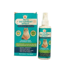 USED OR DAMAGED Cat Deterrent Spray - Effective Training Aid with Natural Ingredients, Safe Indoor & Outdoor Deterrent for Furniture Protection, Non-Toxic Anti-Scratch Formula (1 Pcs * 200 ML) 7.0 OZ