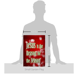 Breeze Decor Jesus is The Reason Garden Flag Set Mailbox Hanger Winter Nativity Three King Religious Holy Family Season Wintertime Christian House Banner Small Yard Gift Double-Sided, Made in USA