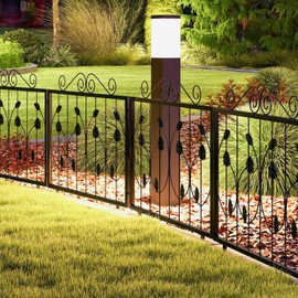 Giantex Decorative Garden Fence 8 Pack, 23.5''(H) x 15.3ft (L) Rustproof Metal Fencing Animal Barrier for Small Dogs Rabbits, Flower Bed Edging Fence Border for Outdoor Yard Patio Landscape Decor