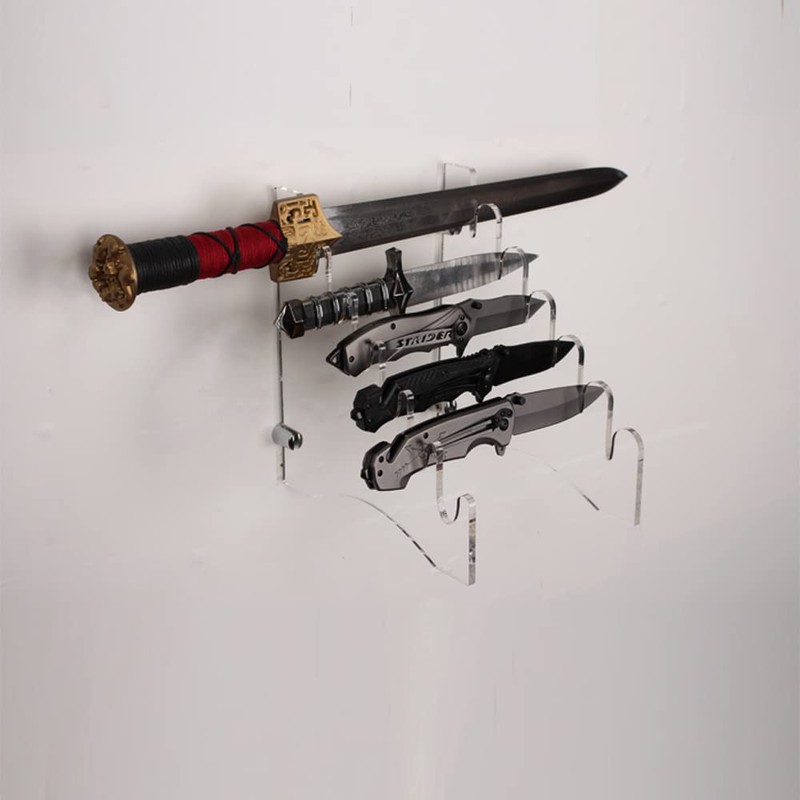 HHUXIUE Acrylic Knife Rack Display Stand - Wall Mount Storage