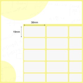RISVOWO 600 Stück, 38 x 19 mm Aufkleber Etiketten Selbstklebend Klebeetiketten zum Beschriften RISVOWO Universal Haushaltsetiketten für Flaschen, Schule, Büro, Küche - Weiß