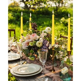 10 Inch Yellow Taper Candles for Summer Parties, 10 Packs Unscented Candlesticks for Dinner Birthday Seasonal Celebration and Home Decoration