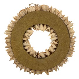 Galt International 18” Natural Woodchip Rose Harvest Wreath - Intricate Front Door Wreath - Beautiful Indoor and Outdoor Wreath for Any Season Rustic Farm Home Decor - 18” Round Wreath (Natural)