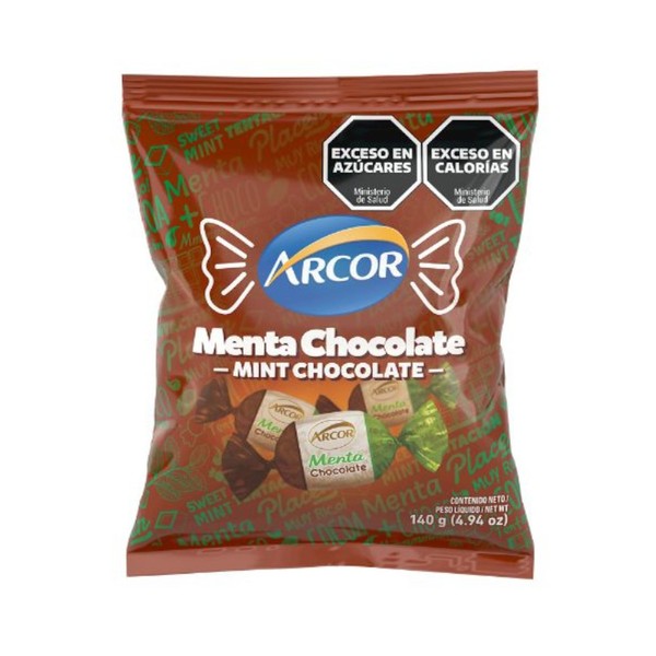 Arcor Mint Flavored Chocolate Candy Caramelos de Menta & Chocolate, 140 g / 4.93 oz