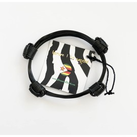 African Elephant Knot Bracelet - 4 Knot BLACK Color Metal V1 made in Zimbabwe