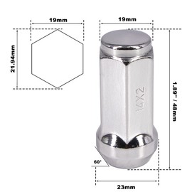 M14x2.0 Lug Nuts for Ford F150 2004-2014,Wheel Accessories Parts Set of 24 OEM 14mmx2.0 Chrome One-Piece Lug Nuts, Compatible with 2003-2014 Expedition, 2009-2014 Lobo, 2003-2014 Navigator