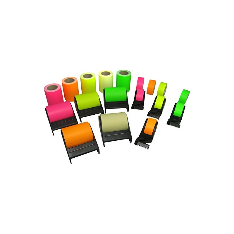 RNK CT1882 Sticky Note Roll in Dispenser Neon Yellow