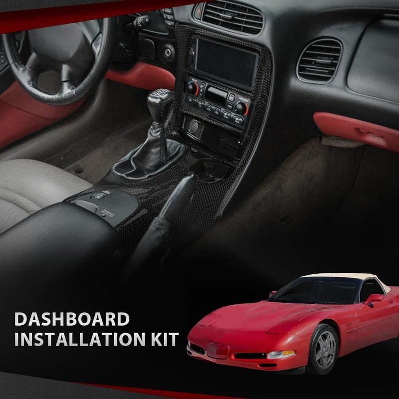 CROSSDESIGN Double Din Radio Center Dash Bezel Kit Carbon Fiber