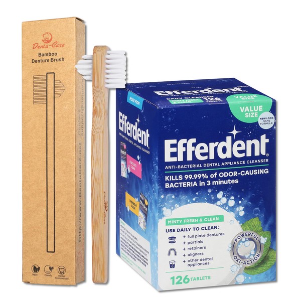 Dentu-Care Fresh and Clean Denture Cleaning Tablets with Organic Bamboo