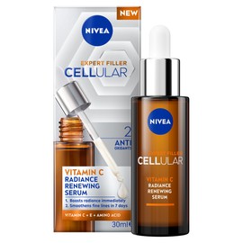 NIVEA Cellular Expert Filler Vitamin C Radiance Renewing Serum 30ml | Smoothens Fine Lines | Lightweight Formula | Anti-Ageing Serum | Suitable for All Skin Types