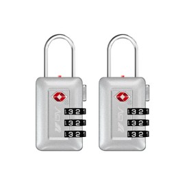 BV TSA Accepted Luggage Travel Lock, Set-Your-Own Combination Lock for School Gym Locker, Luggage Suitcase Baggage Locks, Filing Cabinets, Toolbox, Case (Silver, 2 Pack)