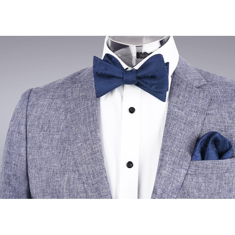 Alizeal Mens Classic Paisley Self-tied Adjustable Bow Tie, Cummerbund and