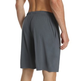 Men's 2-Pack Bamboo Sleep Shorts Knit Lounge Wear Pajama Pants Black/Charcoal M