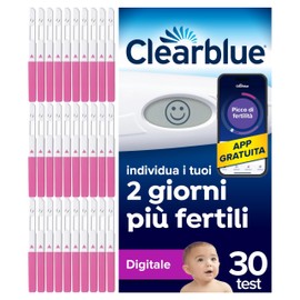 Test di ovulazione Clearblue Digitale , trova i tuoi 2 giorni di picco di fertilità, 1 portastick digitale e 30 test, prova l'app GRATUITA Tracker mestruazioni e ciclo Clearblue