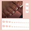24 Pcs Pink Press On Toenails for Women,YEFIUO White French