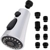 iFealClear Kitchen Faucet Head Replacement, 3 Modes Pull Down Faucet Spray Head Replacement Compatible with Moen Delta Kitchen Sink Faucet, 9 Adapters Available, Chrome