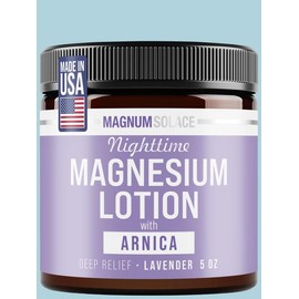 Magnum Solace Nighttime Magnesium Lotion with Arnica - Deep Relief Hydrating Lotion for Daily Comfort 5oz:_Lavender