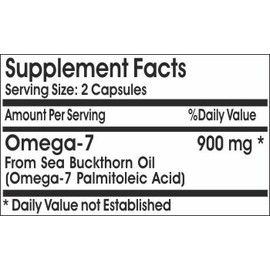 Omega-7 Omega 7 900mg Palmitoleic Acid // 100 Capsules // Pure // by PureControl Supplements