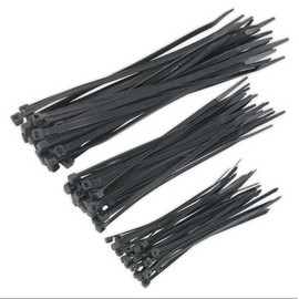 Unbranded 100 pcs CABLE TIES Assorted Sizes Black Plastic ZIP Tie Wire Cord Organizer Pack