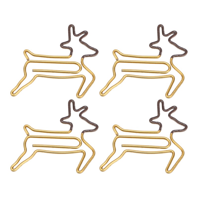 100pcs Shaped Paper Clips Deer Shape Metal Portable Office Clips