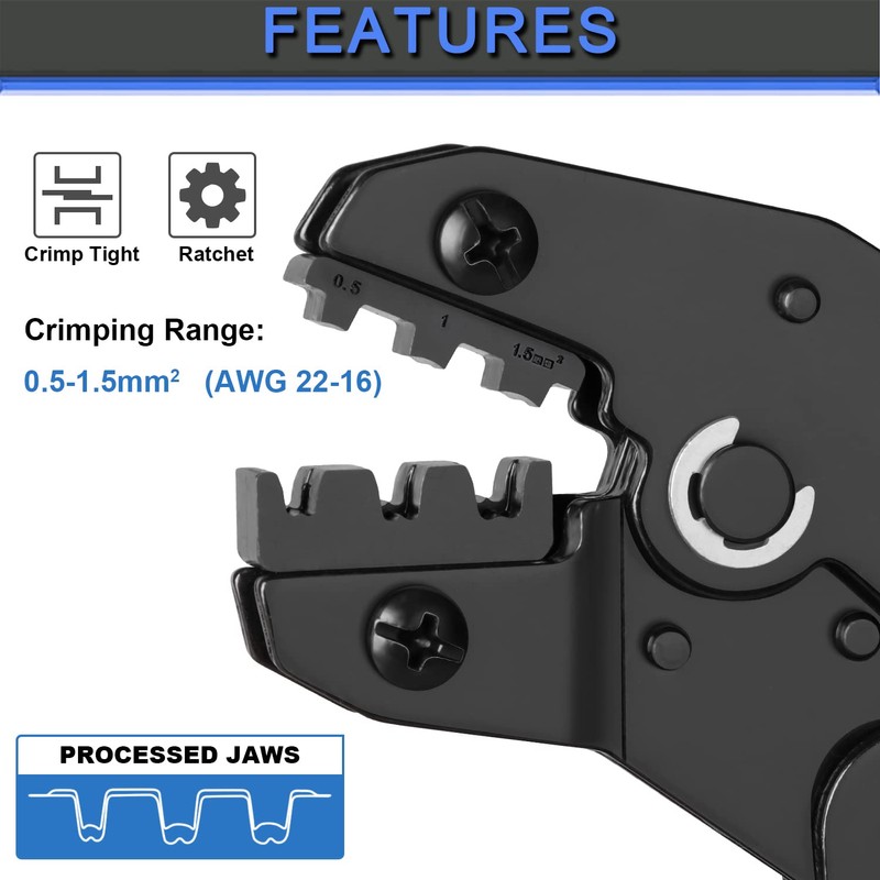 Wire Terminal Crimping Tool Kit, Qibaok Ratcheting Wire Crimper AWG