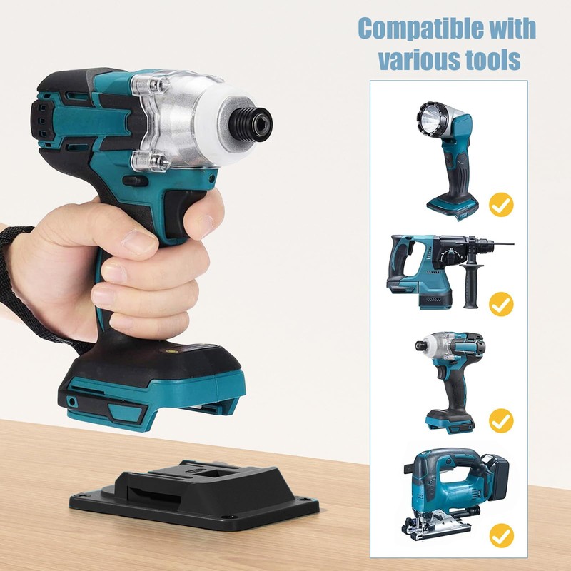 SHUOHONG Pack of 4 Wall Mount Tool Holder for Makita