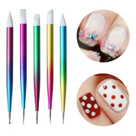 Xiaoya Pincel De Silicon Para Decoracion 3d Con 5 Punteros Color Aluminio