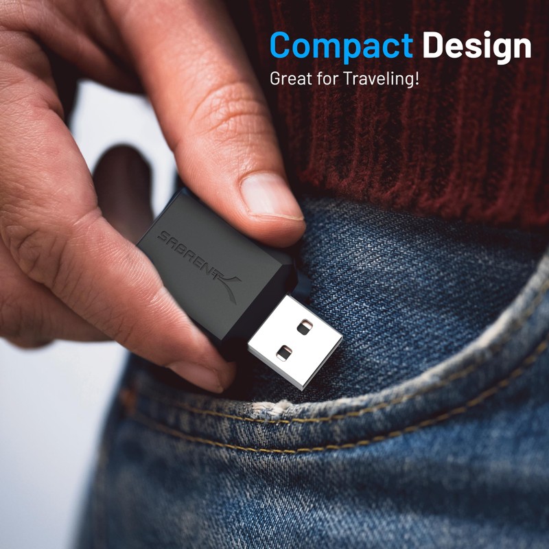 SABRENT USB External Stereo Sound Adapter for Windows and Mac.