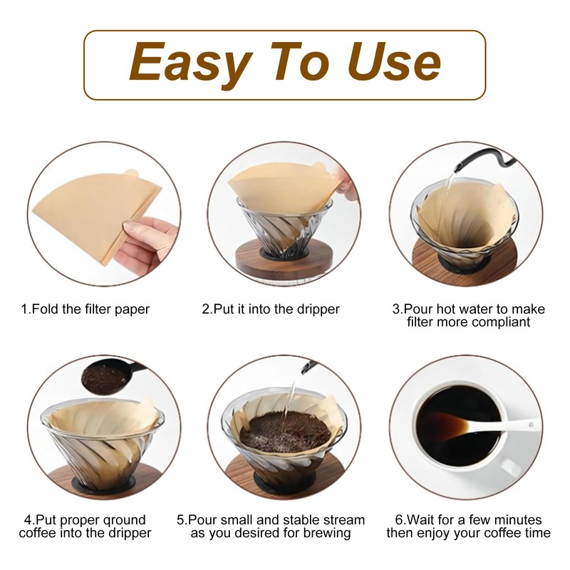 2 coffee filters Cone 50PCS #2 Coffee Filters Unbleached Natural