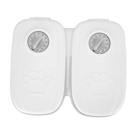 2 Meal Automatic Pet Feeder Large Capacity Smart Timed Dry Or Semi Moist Pet Food Feeder for Dog Cat Gray