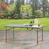 Mczan 4 Foot Fold-in-Half Adjustable Folding Table, Gray
