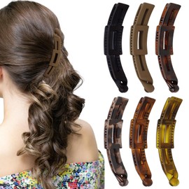 Banana Clip, Hapdoo 6pcs Square Banana Clips for Women Hair Clip Ponytail Bun Holder Styling Hair Accessories for Girls