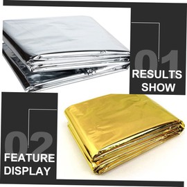 Generic 4pcs Aluminum Foil Emergency Survival Blankets Double-Sided Warmth Rain Cold for Camping Hiking and Outdoor Activities