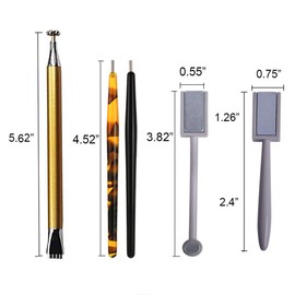 Mwoot Nail Magnetic Stick Set, 5 Pieces Nail Magnetic Pen and Strong Magnetic Stick Dotting Pens for DIY 3D Magnetic Cat Eye UV Gel Polish Nail Art