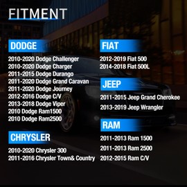 Nilight TPMS Sensor Compatible with 2010 2011 2012 2013 2014 2015 2016 2017 2018 2019 2020 Dodge Chrysler Jeep 2012-2019 Fiat 500 2011-2013 Ram 433Mhz Tire Pressure Monitoring Sensor