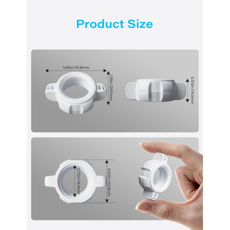 Atisek 0.7in/17mm Plastic Nut Thread Joint Fixing for Car Phone
