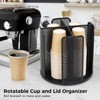 Fanspack Rotatable Cup and Lid Organizer with 4 Compartments, Coffee