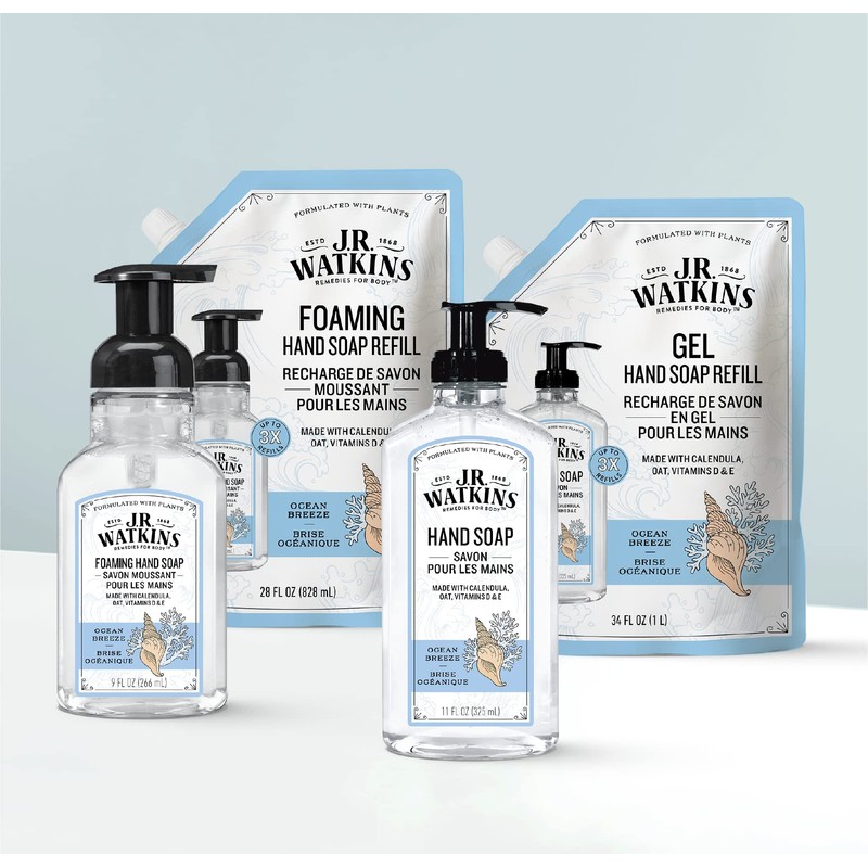 J.R. Watkins Gel Hand Soap Refill Pouch, Scented Liquid Hand