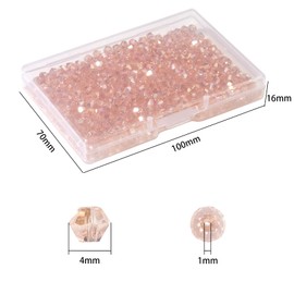 Tiparts 1000pcs Crystal Glass Beads 4mm Bulk Faceted Bicone Spacer Beads for DIY Jewelry Making