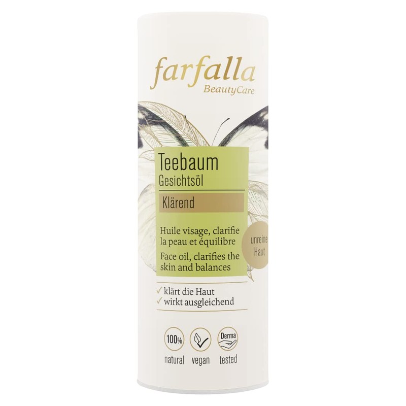 farfalla Tea Tree Facial Oil - Clarifying - 100% Certified