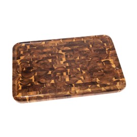Lipper International 1260 Acacia Supreme End Grain Cutting and Carving Board with Juice Groove, 24" x 16" x 1"