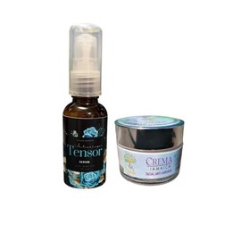 Natural Whispers Kit Antiarrugas Facial con Srum Tensor 30 ml y Crema Jamaica Reafirmante, Colgeno, Elastina y cido Hialurnico, Rutina Firmeza y...   
