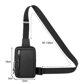 flintronic Sling Bag, Waterproof Chest Bag for Men and Women, Mini Breathable Crossbody Shoulder Bag with Zipper, Lightweight Shoulder Backpack for Travel Hiking Cycling Camping Outdoor Sports