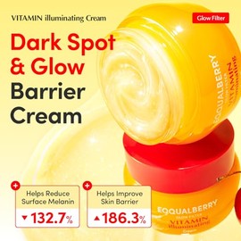 EQQUALBERRY Crema iluminadora de vitamina C y 5% niacinamida+3% TXA | Humectante facial con fuerza de barrera de ceramida | Hidratación brillante y ligera | Cuidado de la piel coreano (1.69 fl oz/1.7 fl oz)